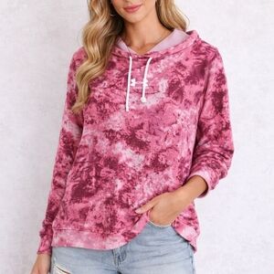 Women's Under Armour Hoodie Size S Pink Burgundy pink white size SM